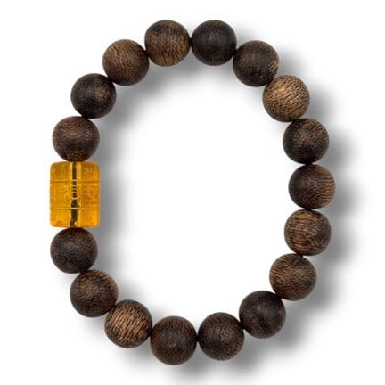 A Dark Brown natural Agarwood Beaded Bracelet with
