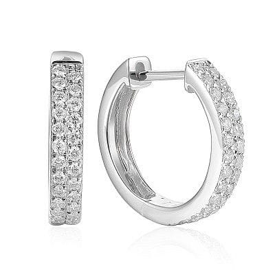 Un par de 18 quilates de oro blanco Micro-Set 0.39