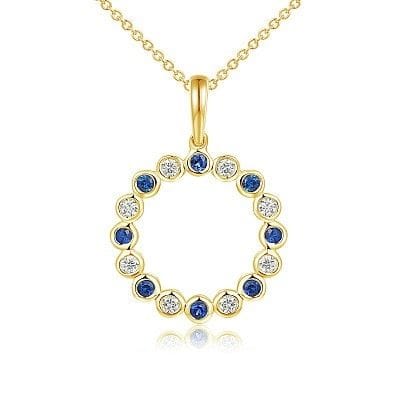 Colgante circular de oro amarillo de 18 quilates, 
