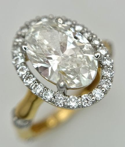 Bague de cocktail en or jaune 14 carats certifiée 