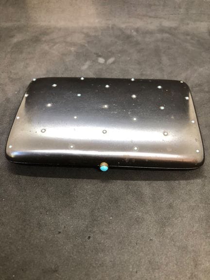 Antikes russisches Zigarettenetui aus Gunmetal. Un