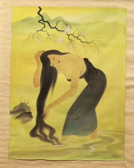 "Badendes Mädchen", 20. Jahrhundert. 120 x 80. Far