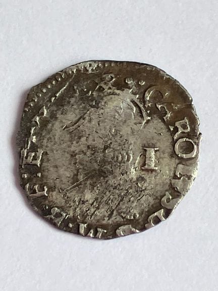 Pièce de monnaie « PENNY » en argent de CHARLES Ie