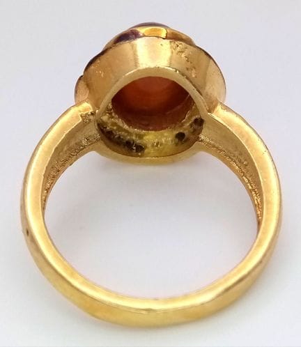 Anillo de gala de plata de ley 925 chapada en oro,