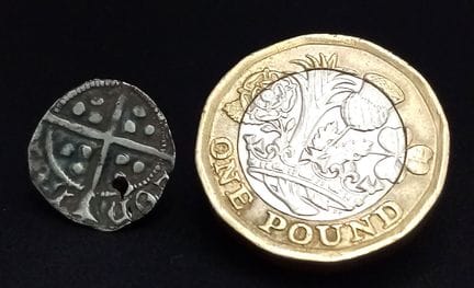An Edward IV, Silver Hammered 1d Coin. 1st Reign. 