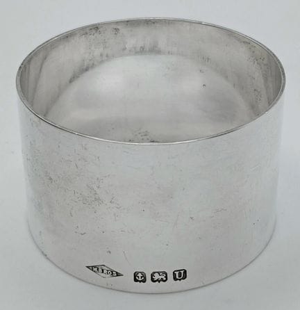 Un rond de serviette ancien en argent de Birmingha