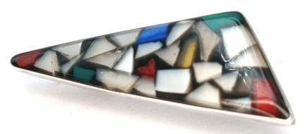 Un broche israelí de plata 925 con mosaico multico