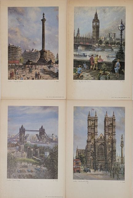 Un ensemble complet de quatre lithographies de H. 