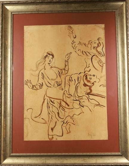 Dama de Nguyen Gia Tri, 88 x 63 cm, Tinta sobre pa