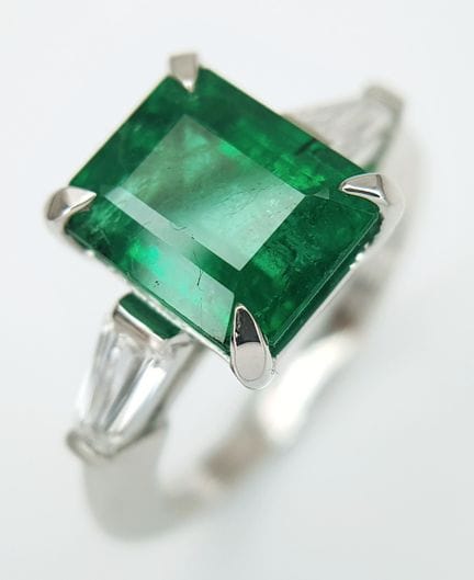 Anillo de cóctel con triple certificación, de plat