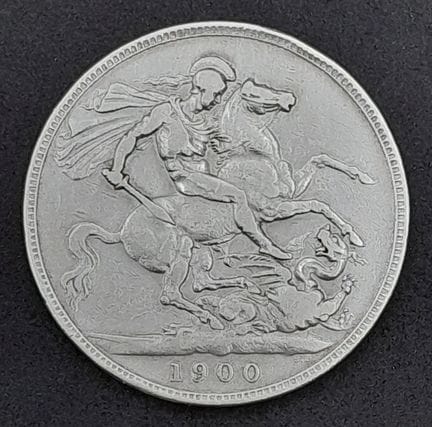 Una moneda de plata «Crown» de la reina Victoria d