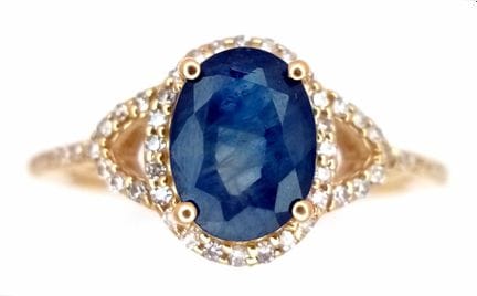 Bague de cocktail en or jaune 14 carats, sertie d'