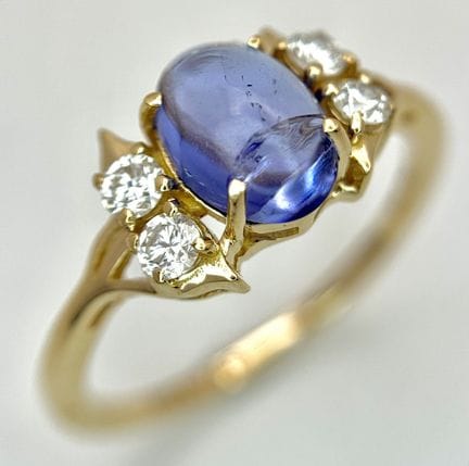Bague cocktail en or jaune 14 carats, sertie d'une