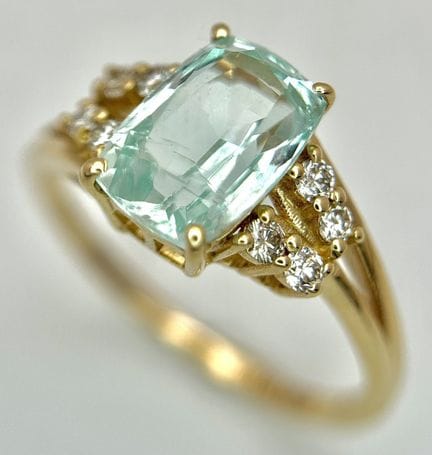 Bague de cocktail en or jaune 14 carats, sertie d'
