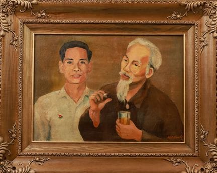 "El tío Ho con los niños" de Hoai Nam, 45 x 62 cm,
