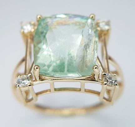 Bague cocktail en or jaune 14 carats, sertie de fl