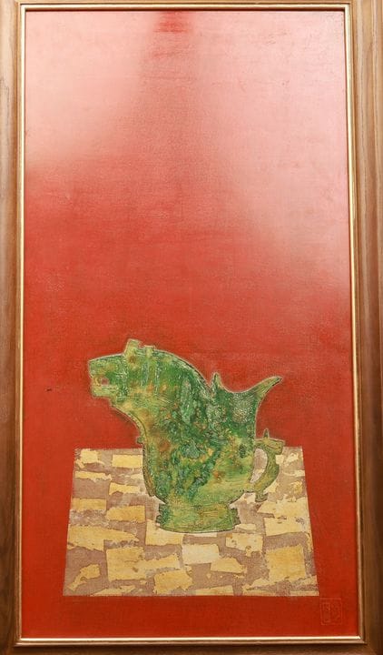 "抽象"，20 世纪。87 x 46 厘米。漆面。右下方有签名。艺术家未知。这件作品的作者是一位活跃
