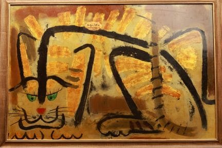 Ngoc Tho 创作的 "猫"。60 x 90 厘米。漆画。Nguyen Ngoc Tho（192