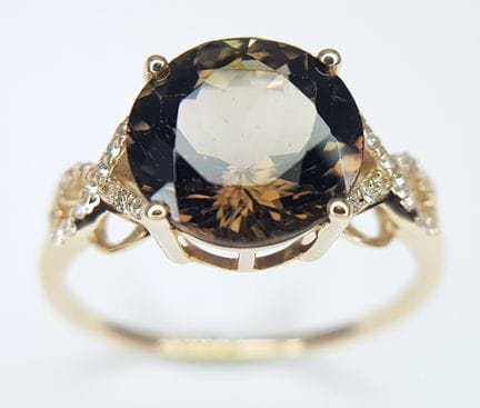 Bague en or jaune 14 carats, tourmaline brésilienn