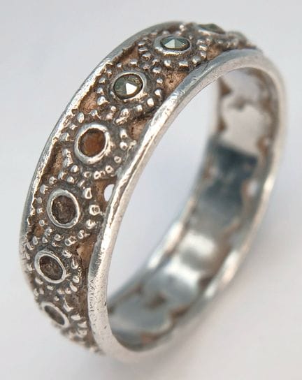 Bague décorative vintage en argent sterling 925 se
