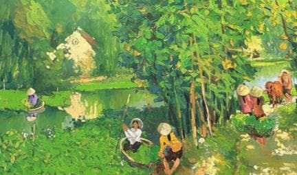 Escena de la vida rural de Do Xuan Doan, 100 x 150