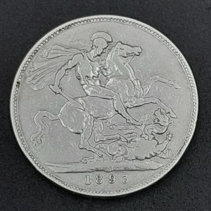 Una moneda de plata «Crown» de la reina Victoria d