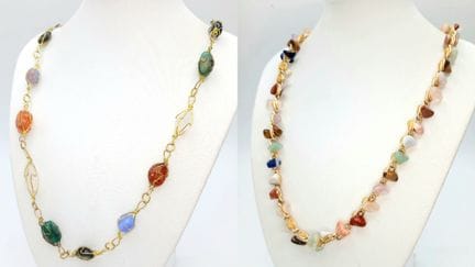 Un precioso juego de dos collares de cuentas multi