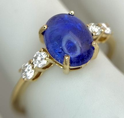 Bague de cocktail en or jaune 14 carats, sertie de