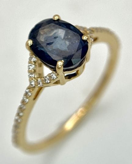 Bague de cocktail en or jaune 14 carats, sertie d'