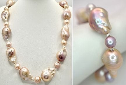 Un precioso conjunto de collar y pulsera de perlas