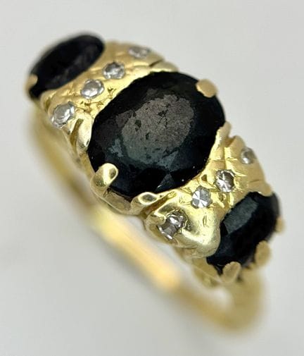 Anillo vintage de oro amarillo de 18 quilates, con