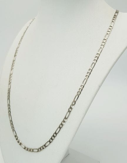 EINE HALSKETTE AUS STERLING-SILBER MIT FIGARO-GLIE