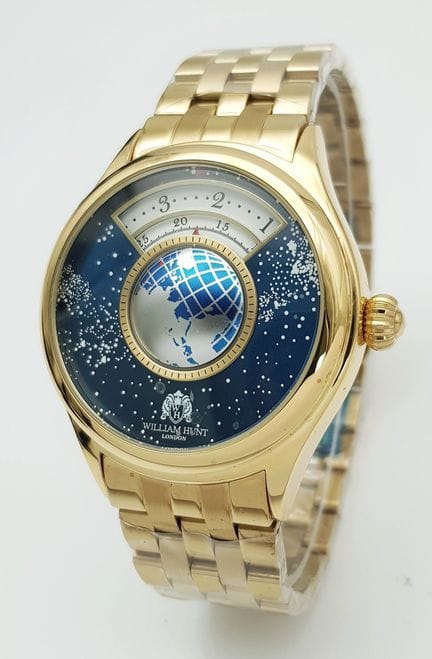 Reloj automático para hombre con globo terráqueo g