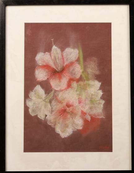 "Flores" de Trinh Nha, 54 x 37 cm, Pastel sobre pa