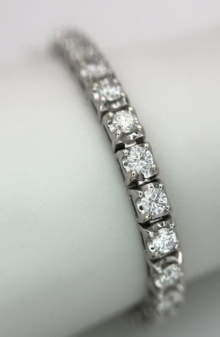 PULSERA DE TENIS DE ORO BLANCO DE 18 QUILATES CON 