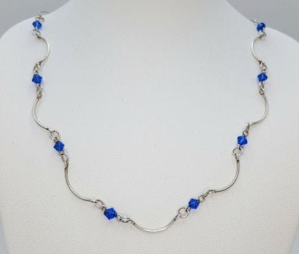 Un collier fantaisie à maillons « Crystal » en arg