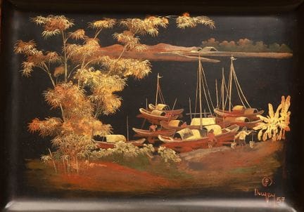 VERKAUFT – „Landschaft am Flussufer“ von Tran Phuc
