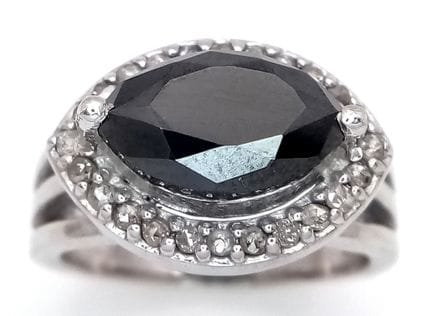 Anillo de gala de plata de ley 925 con moissanita 