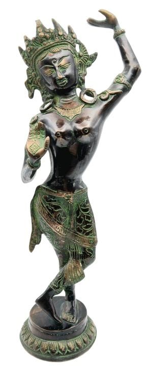 UNA MAGNÍFICA FIGURA ANTIGUA DE TARA INDIA DE BRON