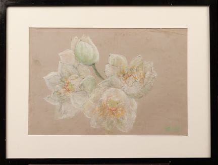 "Flores" de Trinh Nha, 37 x 54 cm, Pastel sobre pa