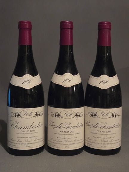 3瓶B级和2瓶B级1990年份夏佩尔-香贝丹（Chapelle Chambertin）特级园（GC）