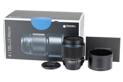 Ein Schneider LS Macro „Blue Ring“ f/4 120-mm-Obje