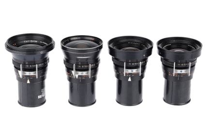 Ein Satz Carl Zeiss-Kinoobjektive mit Arri-B-Ansch