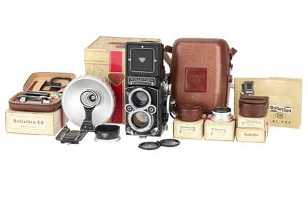 Ein Rollei Rolleiflex 2.8F Mittelformat-TLR-Kamera