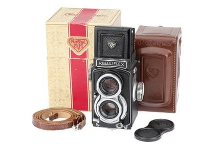 Eine Rollei Rolleiflex „Post-War Baby“ 4x4-Spiegel