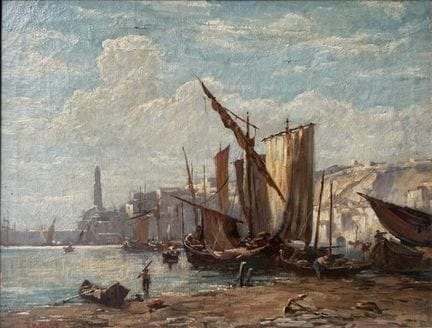 JAMES HOLLAND, R.W.S., BRITANNICO, 1799-1870, OLI 