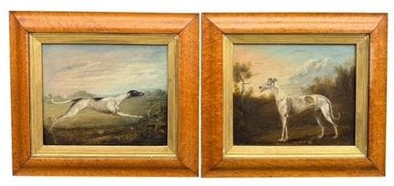 COPPIA DI DIPINTI A OLIO SU TELA DELLA SCUOLA BRIT