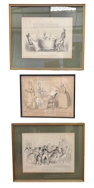 TRE STAMPE CARICATURALI DEL XIX SECOLO, DIVAGAZION