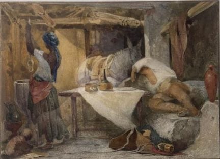 JOHN ABSOLON, BRITANNICO, 1815 - 1895, ACQUERELLO 