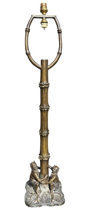 EINE MEIJI-BRONZE-TISCHLAMPE AUS DEM SPÄTEN 19. UN